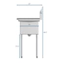 52 in. Two Compartment Stainless Steel Commercial Sink with 2 Drainboards, Bowl Size 14"x 16"x 11 view 10
