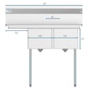 43 in. Two Compartment Stainless Steel Commercial Sink with Drainboard, Bowl Size 14"x 16"x 11 view 7
