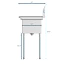 43 in. Two Compartment Stainless Steel Commercial Sink with Drainboard, Bowl Size 14"x 16"x 11 view 8