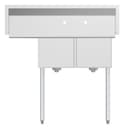 43 in. Two Compartment Stainless Steel Commercial Sink with Drainboard, Bowl Size 14"x 16"x 11 view 4
