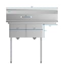 43 in. Two Compartment Stainless Steel Commercial Sink with Drainboard, Bowl Size 14"x 16"x 11 view 8