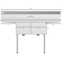 60 in. Two Compartment Stainless Steel Commercial Sink with 2 Drainboards, Bowl Size 15"x 15"x 12 view 10