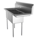 48 in. Two Compartment Stainless Steel Commercial Sink with Drainboard, Bowl Size 15"x 15"x 12 view 4