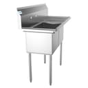 48 in. Two Compartment Stainless Steel Commercial Sink with Drainboard, Bowl Size 15"x 15"x 12 view 6