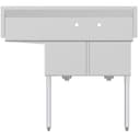 48 in. Two Compartment Stainless Steel Commercial Sink with Drainboard, Bowl Size 15"x 15"x 12 view 7