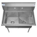 36 in. Two Compartment Stainless Steel Commercial Sink, Bowl Size 15"x 15"x 12 view 3
