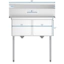 36 in. Two Compartment Stainless Steel Commercial Sink, Bowl Size 15"x 15"x 12 view 9