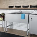38 in. Three-Compartment Commercial Bar Sink with 3 in. Backsplash and Low Lead Faucet, NSF Certified in Stainless Steel view 5