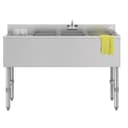 48 in. Three-Compartment Commercial Under-Bar Sink with 3 in. Backsplash, Left Drainboard and Low Lead Faucet, NSF Certified in Stainless Steel view 1