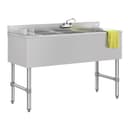 48 in. Three-Compartment Commercial Under-Bar Sink with 3 in. Backsplash, Left Drainboard and Low Lead Faucet, NSF Certified in Stainless Steel view 2