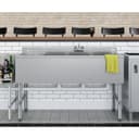 48 in. Three-Compartment Commercial Under-Bar Sink with 3 in. Backsplash, Left Drainboard and Low Lead Faucet, NSF Certified in Stainless Steel view 4