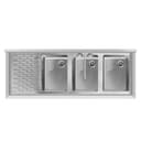 48 in. Three-Compartment Commercial Under-Bar Sink with 3 in. Backsplash, Left Drainboard and Low Lead Faucet, NSF Certified in Stainless Steel view 7