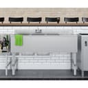 48 in. Three-Compartment Commercial Under-Bar Sink with 3 in. Backsplash, Right Drainboard and Low Lead Faucet, NSF Certified in Stainless Steel view 4