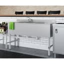 48 in. Three-Compartment Commercial Under-Bar Sink with 3 in. Backsplash, Right Drainboard and Low Lead Faucet, NSF Certified in Stainless Steel view 5