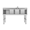 48 in. Three-Compartment Commercial Under-Bar Sink with 3 in. Backsplash, Right Drainboard and Low Lead Faucet, NSF Certified in Stainless Steel view 13