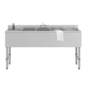 60 in. Three-Compartment Commercial Bar-Sink with 3 in. Backsplash, Dual Drainboards with Low Lead Faucet, NSF Certified in Stainless-Steel view 1