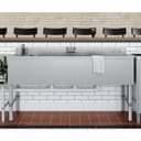 60 in. Three-Compartment Commercial Bar-Sink with 3 in. Backsplash, Dual Drainboards with Low Lead Faucet, NSF Certified in Stainless-Steel view 4