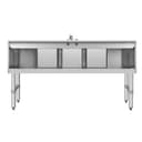 60 in. Three-Compartment Commercial Bar-Sink with 3 in. Backsplash, Dual Drainboards with Low Lead Faucet, NSF Certified in Stainless-Steel view 12
