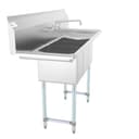 54 in. Three Compartment Stainless Steel Commercial Sink with Faucet and Drainboards, Bowl Size 10"x 10"x 14 view 5