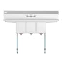 54 in. Three Compartment Stainless Steel Commercial Sink with Faucet and Drainboards, Bowl Size 10"x 10"x 14 view 6