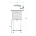 54 in. Three Compartment Stainless Steel Commercial Sink with Faucet and Drainboards, Bowl Size 10"x 10"x 14 view 8