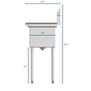 45 in. Three Compartment Stainless Steel Commercial Sink with Drainboard, Bowl Size 10"x 14"x 10 view 9