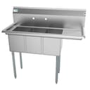 45 in. Three Compartment Stainless Steel Commercial Sink with Drainboard, Bowl Size 10"x 14"x 10 view 2