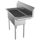 45 in. Three Compartment Stainless Steel Commercial Sink with Drainboard, Bowl Size 10"x 14"x 10 view 3