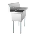 45 in. Three Compartment Stainless Steel Commercial Sink with Drainboard, Bowl Size 10"x 14"x 10 view 4