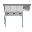 45 in. Three Compartment Stainless Steel Commercial Sink with Drainboard, Bowl Size 10"x 14"x 10 view 8
