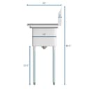 45 in. Three Compartment Stainless Steel Commercial Sink with Drainboard, Bowl Size 10"x 14"x 10 view 10