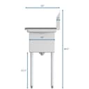 36 in. Three Compartment Stainless Steel Commercial Sink, Bowl Size 10" x 14" x 10 view 10