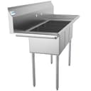 60 in. Three Compartment Stainless Steel Commercial Sink With Drainboards, Bowl Size 12"x 16"x 10 view 5
