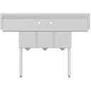 60 in. Three Compartment Stainless Steel Commercial Sink With Drainboards, Bowl Size 12"x 16"x 10 view 7