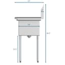 60 in. Three Compartment Stainless Steel Commercial Sink With Drainboards, Bowl Size 12"x 16"x 10 view 9