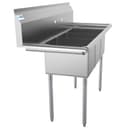 51 in. Three Compartment Stainless Steel Commercial Sink with Drainboard, Bowl Size 12"x 16"x 10 view 2