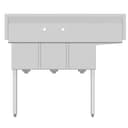 51 in. Three Compartment Stainless Steel Commercial Sink with Drainboard, Bowl Size 12"x 16"x 10 view 6