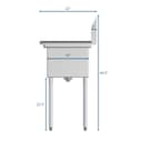 55 in. Three Compartment Stainless Steel Commercial Sink with Drainboard, Bowl Size 12"x 16"x 10 view 10