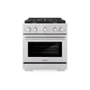 30 In. 4.2 Cu. Ft. Paramount Dual Fuel Range With 4 Burner Gas Cooktop And Electric Convection Oven In Stainless Steel view 3
