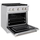 30 In. 4.2 Cu. Ft. Paramount Dual Fuel Range With 4 Burner Gas Cooktop And Electric Convection Oven In Stainless Steel view 5