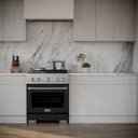 30 in. 4.2 cu. ft. Paramount Dual Fuel Range with 4 Burner Gas Cooktop and Electric Convection Oven view 2