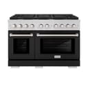48 in. 6.7 cu. ft. Paramount Double Oven Dual Fuel Range with 8 Burner Gas Cooktop view 3