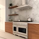48 in. 6.7 cu. ft. Paramount Double Oven Dual Fuel Range with 8 Burner Gas Cooktop view 2