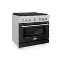 36 in. 5.2 cu. ft. Paramount Dual Fuel Range with 6 Burner Gas Cooktop and Electric Convection Oven view 1
