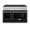 48 in. 6.7 cu. ft. Paramount Double Oven Dual Fuel Range with 8 Burner Gas Cooktop view 3