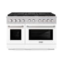 48 in. 6.7 cu. ft. Paramount Double Oven Dual Fuel Range with 8 Burner Gas Cooktop view 2
