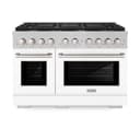 48 in. 6.7 cu. ft. Paramount Double Oven Dual Fuel Range with 8 Burner Gas Cooktop view 3
