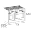 48 in. 6.7 cu. ft. Paramount Double Oven Dual Fuel Range with 8 Burner Gas Cooktop view 13