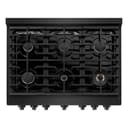 36in. 5.2 cu. ft. 6 Burner Gas Range with Convection Gas Oven in Black Stainless Steel view 4