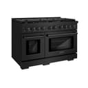 48in. 6.7 cu. ft. Double Oven Gas Range in Black Stainless Steel with 8 Brass Burners view 2